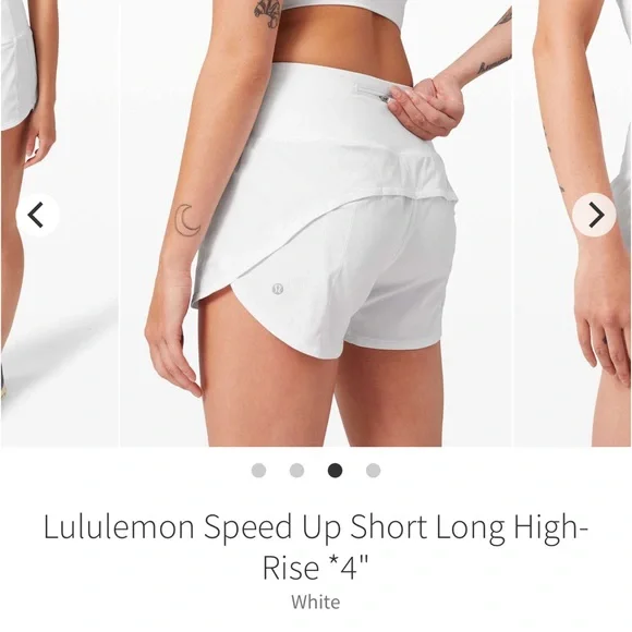 Lululemon Athletica Women's White Speed Up Shorts - Picture 2 of 8